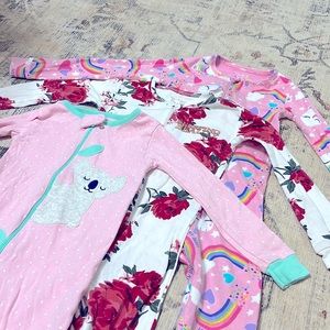 3Pc Cotten zip up footed sleepers